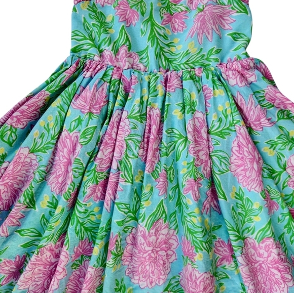 Tommy Bahama Girls Tropical - Hawaiian Linen Dress Pink-Green Sleeveless Size 6 - Picture 6 of 12